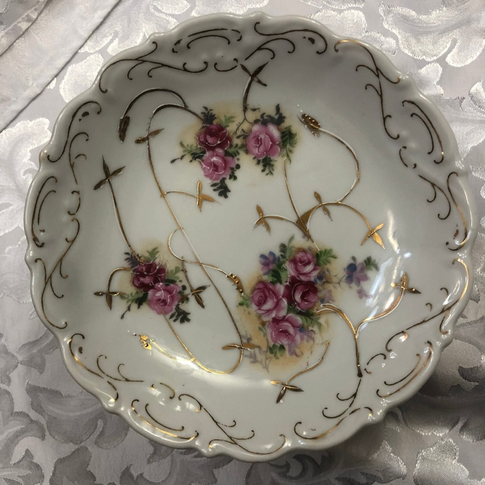 Vintage Kalk German Ceramic Compote Pedestal, Candy Dish, Dessert Dish